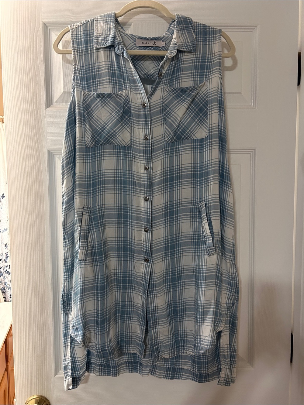 Billy T blue and white dress-Sz L